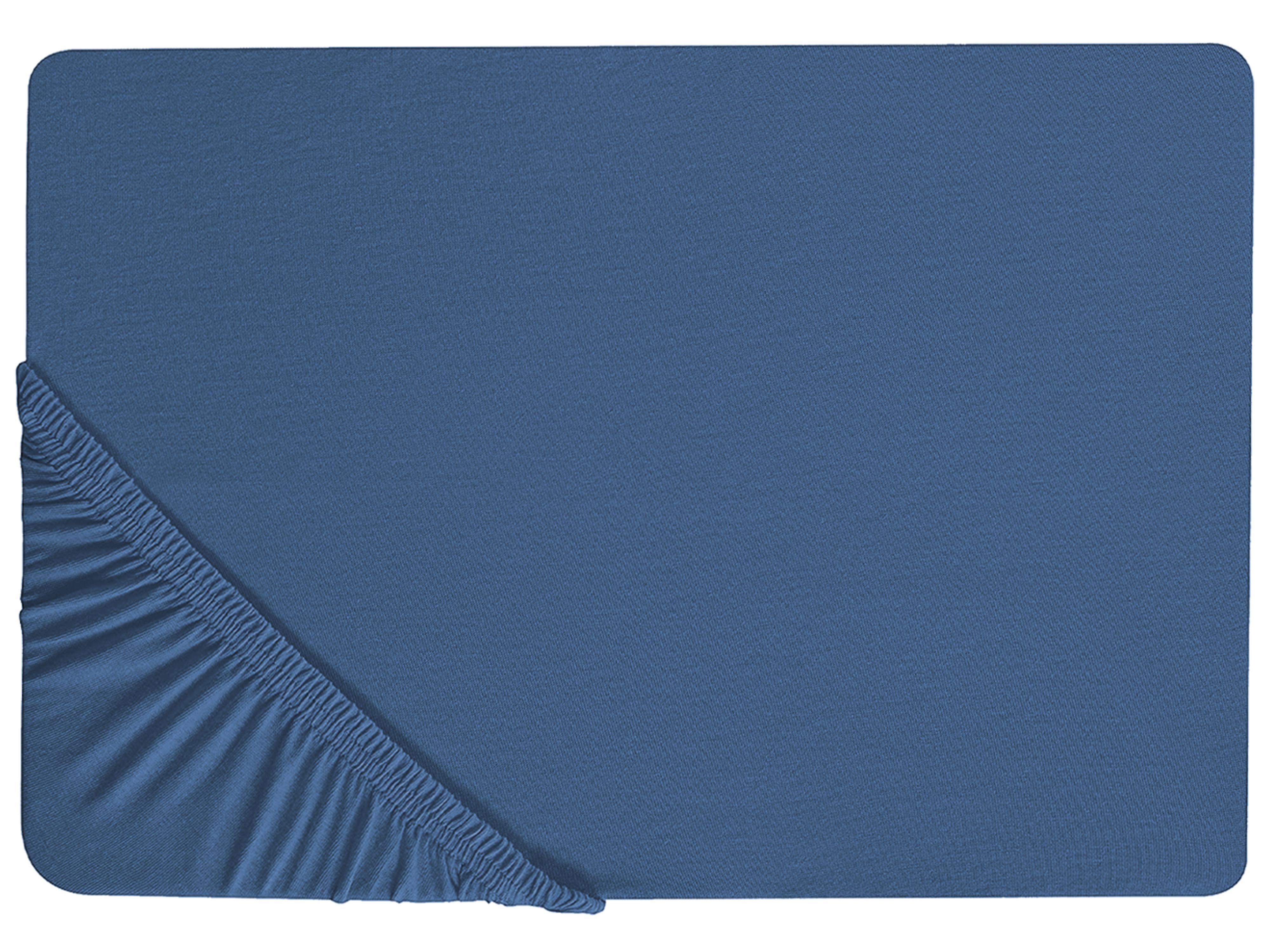 Fitted Sheet JANBU Cotton 140 x 200 cm Navy Blue