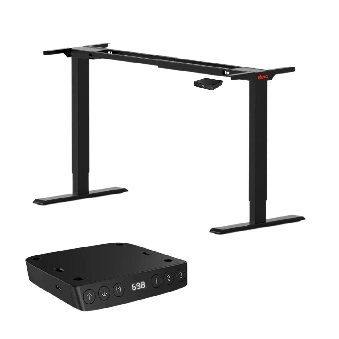 ELEVA GO - Bureau assis debout noir Cadre Bureau Réglable en Hauteur