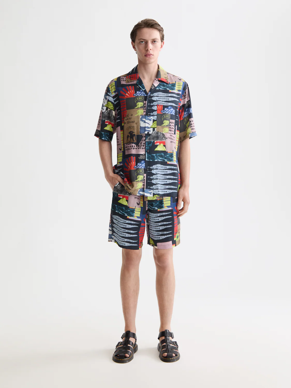 Fave - Printed Tencel Regular Fit Bermuda Shorts