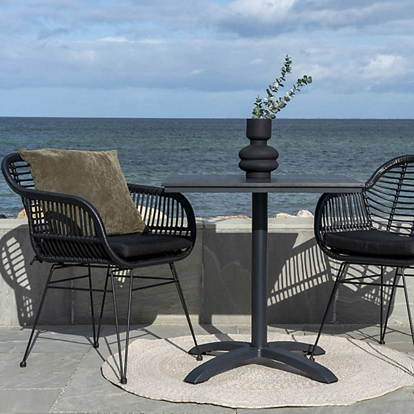2 fauteuils de jardin noirs TRIESTE