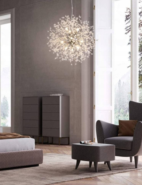 Silver Deluxe Lampa wisząca Żyrandol Glamour Silver 12
