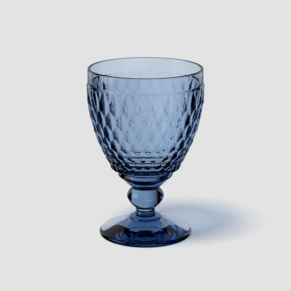 Boston Water goblet - Blue, 8.5 oz, crystal glass
