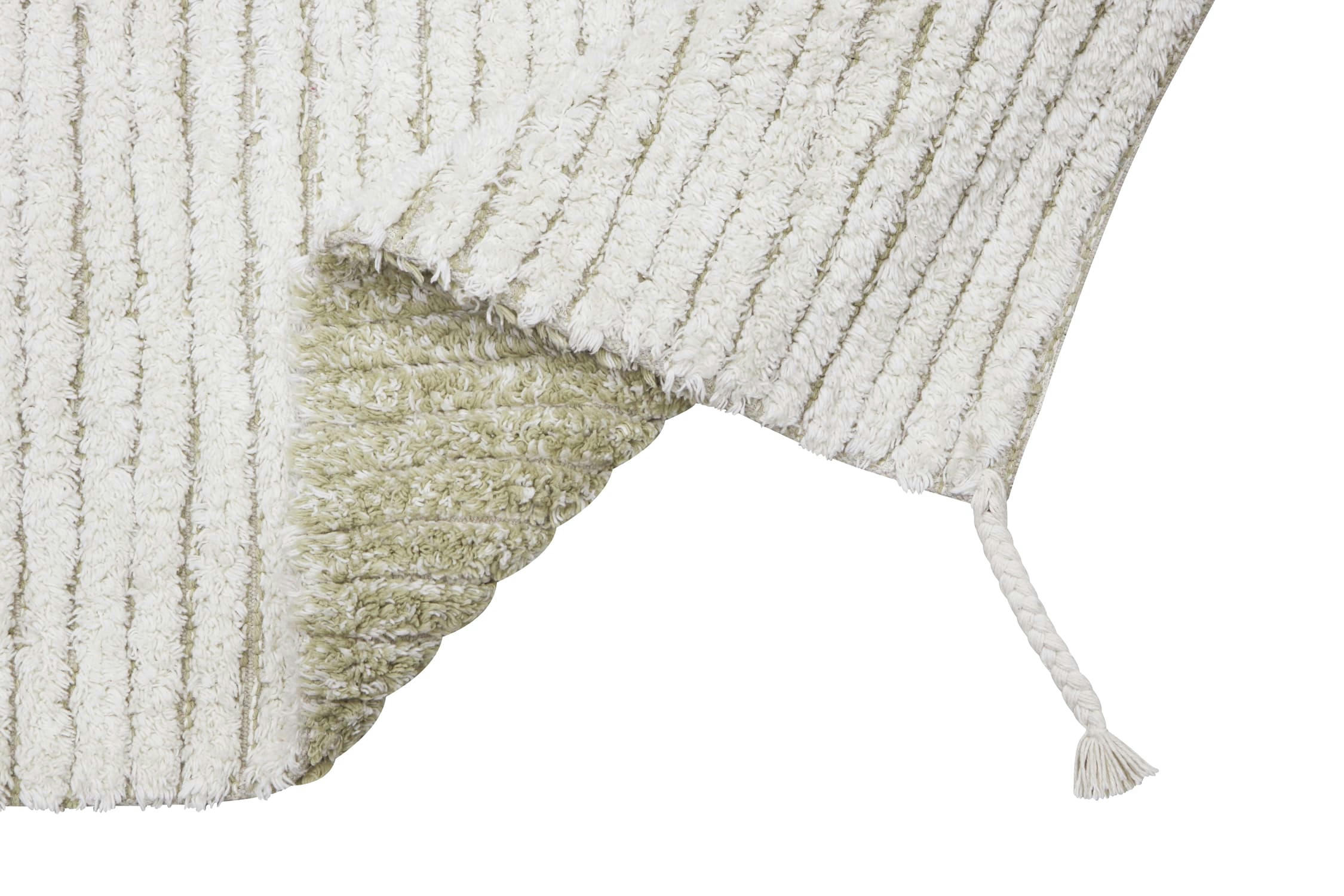 REVERSIBLE - Tapis lavable en coton vert 120x160