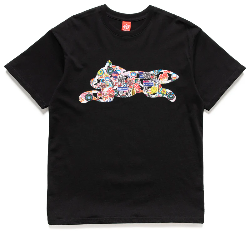 Ice Cream Stickers Tee - Black