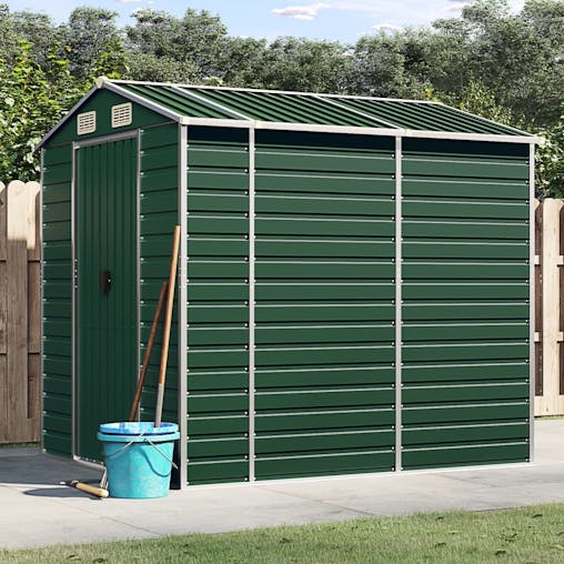 NNEVL Garden Shed Green 191x215x198 cm Galvanised Steel