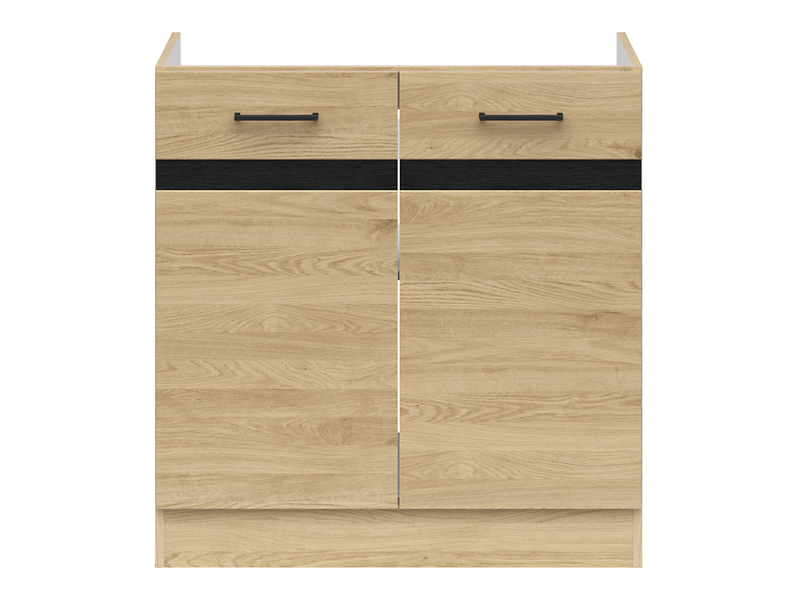 Szafka kuchenna pod zlewozmywakJunona Line 80 cm z 2 drzwiami dąb bernstein
