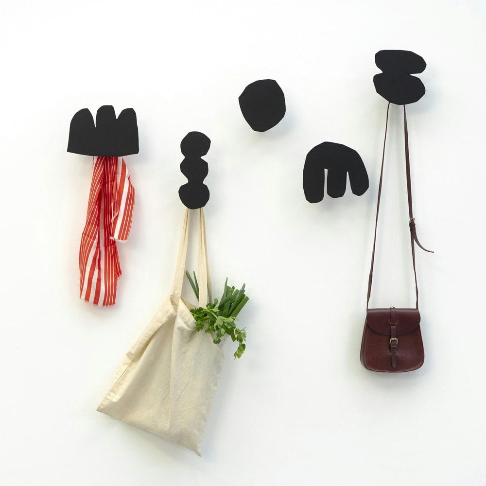 ENRI - Lot de 5 patères enri métal noir