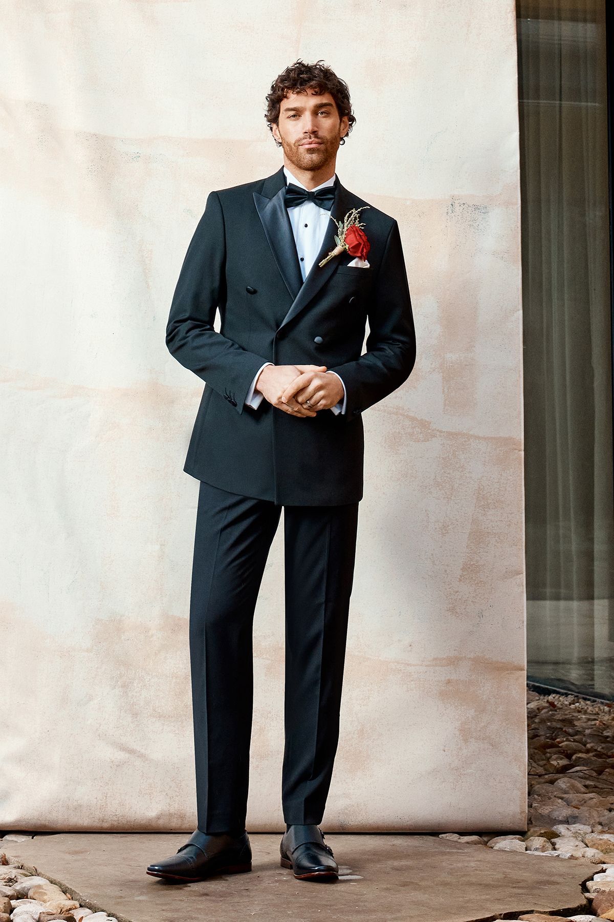 Burton Black Double Breasted Tuxedo Jacket