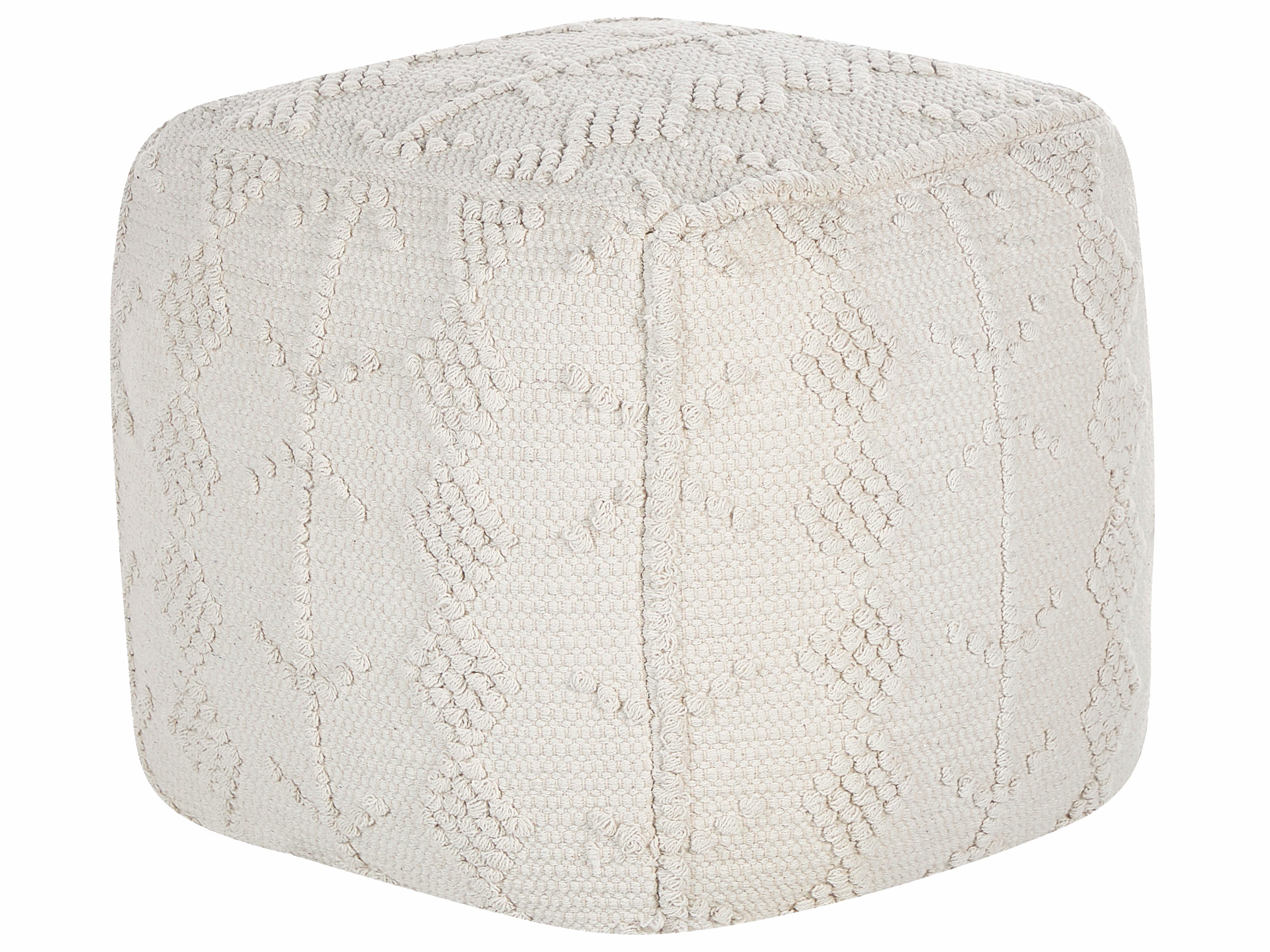Pouffe WARANGAL Cotton White