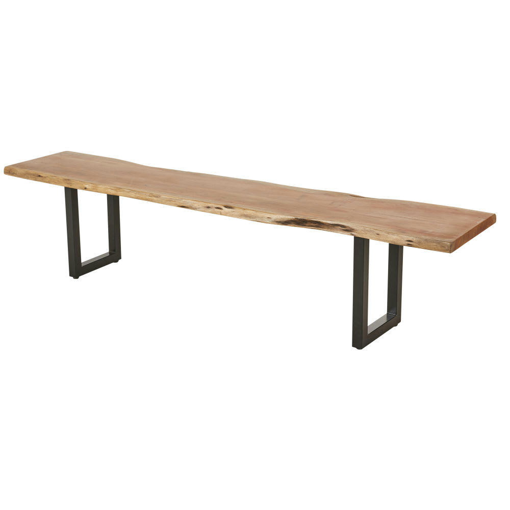 Palissandre - Banc en acacia et métal noir