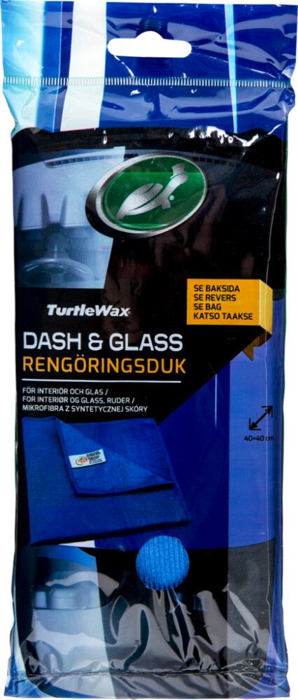 MIKROFIBERKLUT TURTLE WAX DASH & GLASS TOWEL BLÅ