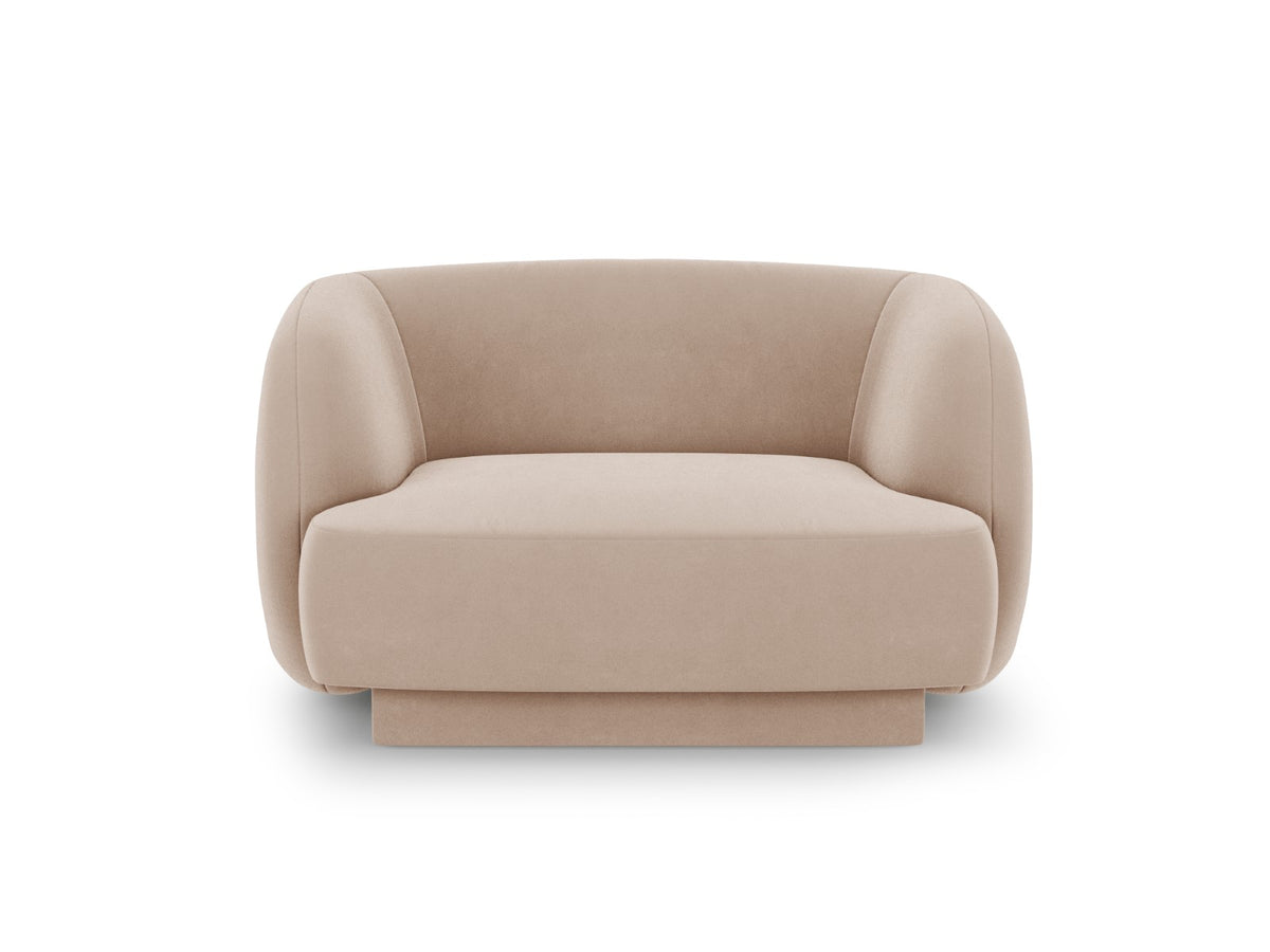 Micadoni Fauteuil Miley flueel, cappuccino - 90x103x70cm