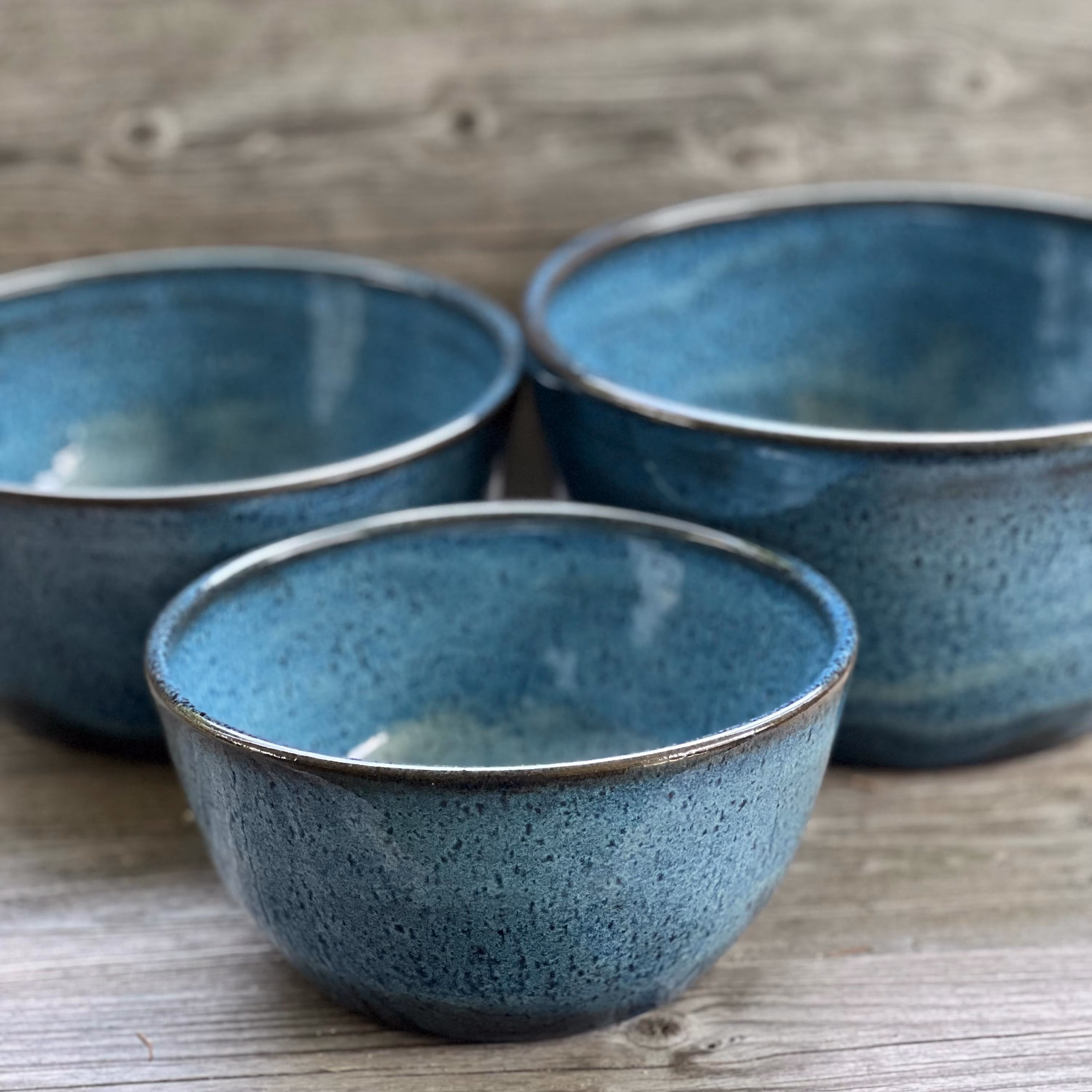 Set of Three Stoneware Pottery Serving or Mixing Bowls **Made to order**