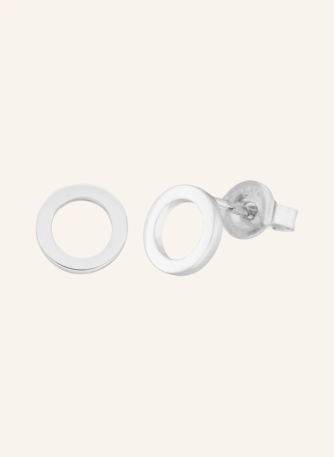 Leaf Ohrstecker CIRCLE aus 14 Karat Weißgold