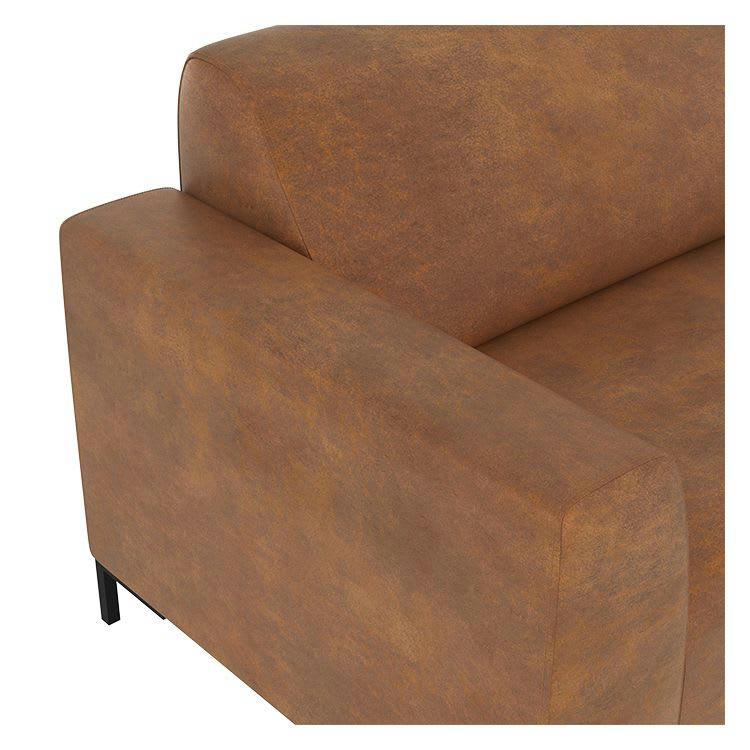 EDOUARD - Canapé marron 3 places en tissu recyclé