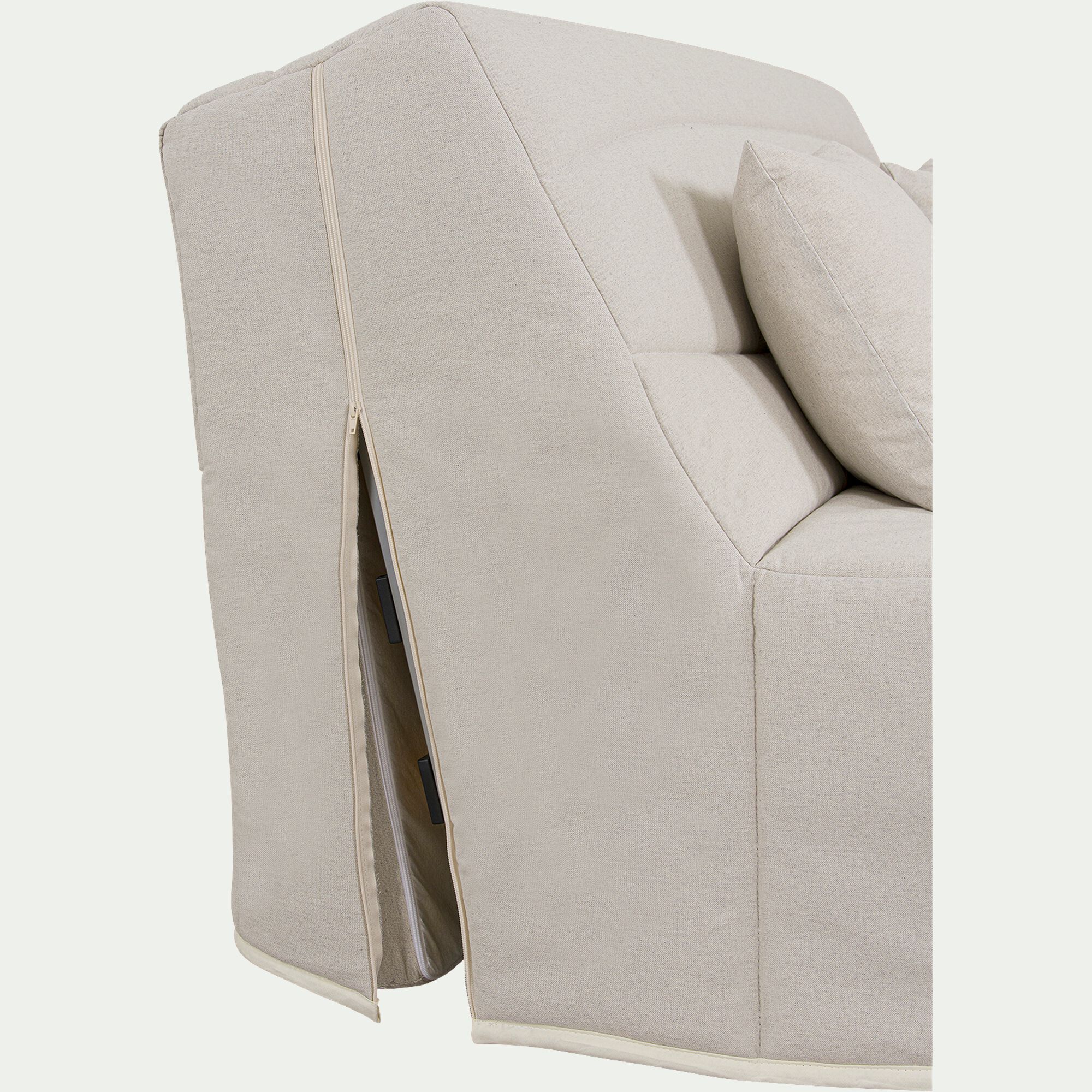 CAPEO - Housse pour canapé BZ et 2 housses de coussin 160x200 cm - beige
