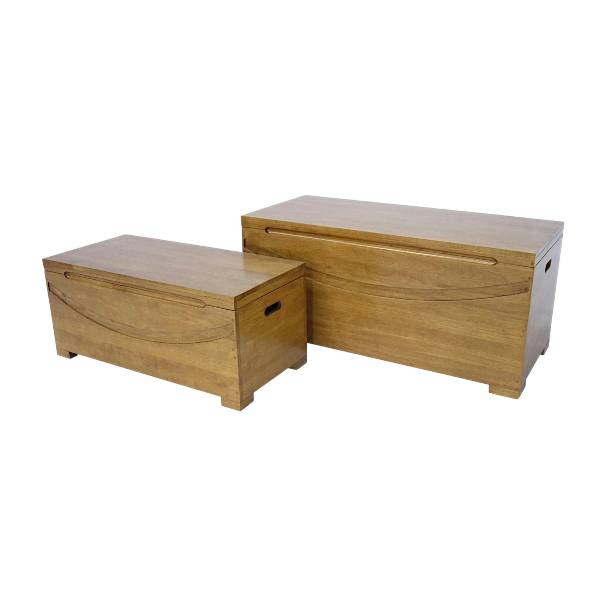 Lot de 2 bancs coffre Hévéa 100x45x45cm NIAGARA