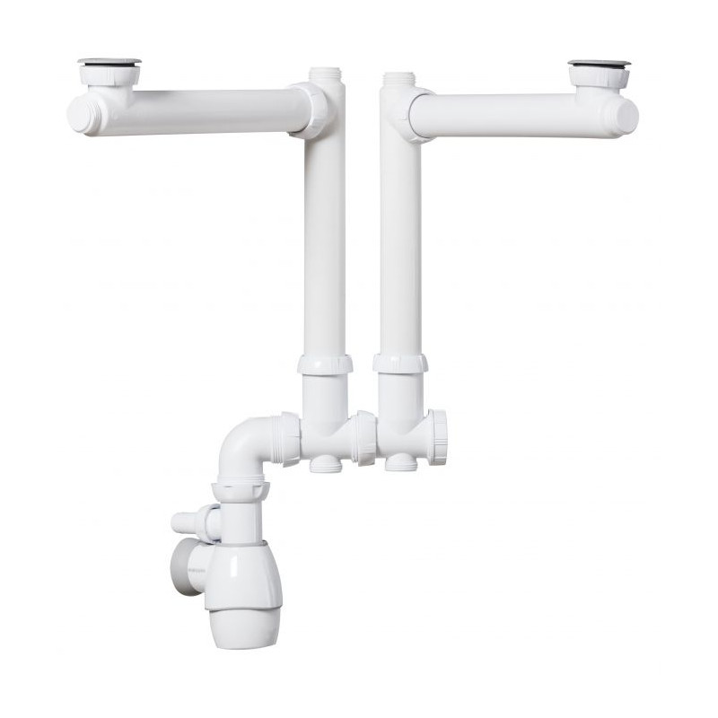 Siphon universel Tout-en-1 déporté avec bondes Ø 32-40 mm INVENTIV