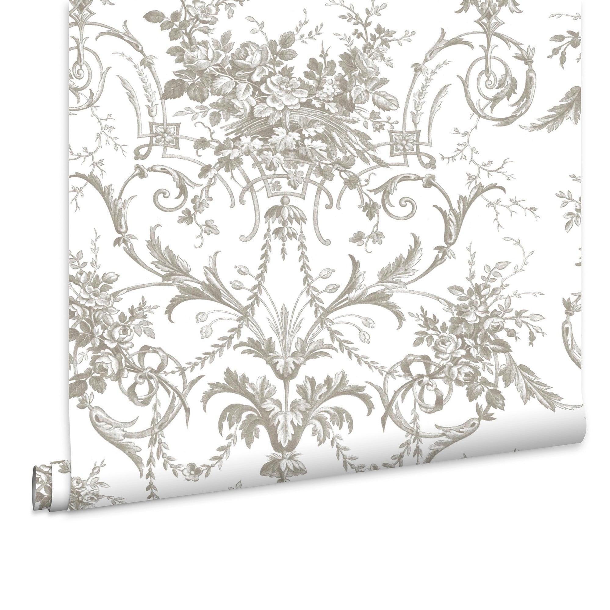 Laura Ashley Vliesbehang - Tuileries Dark Dove Grey 10mx52cm