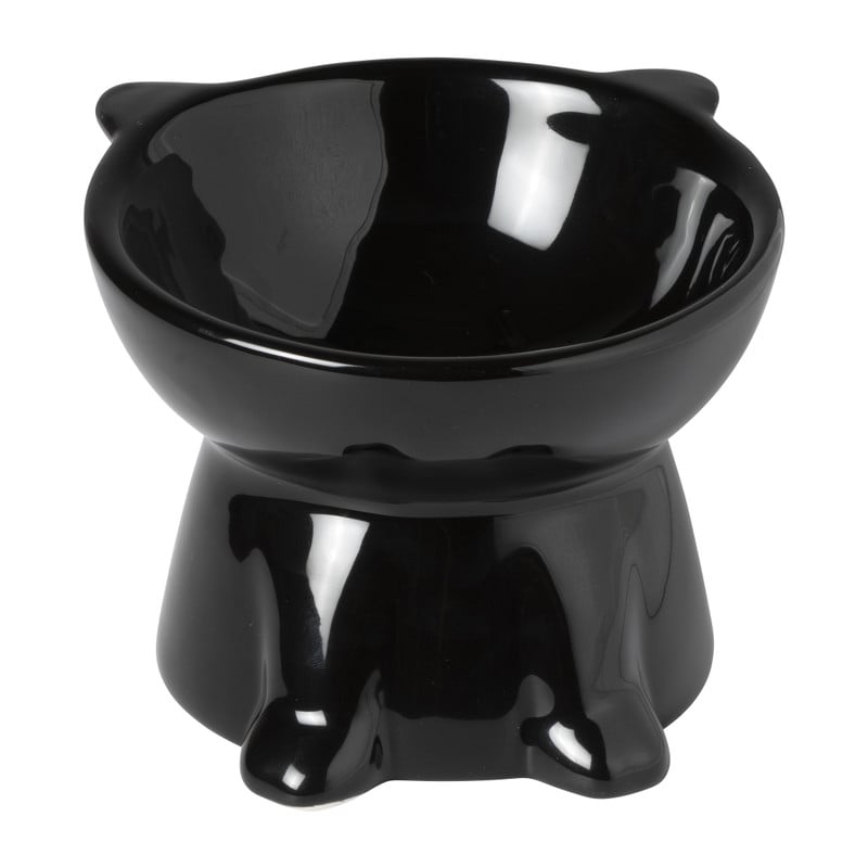 Voerbak voor kat - zwart - &Oslash;10.3x13 cm