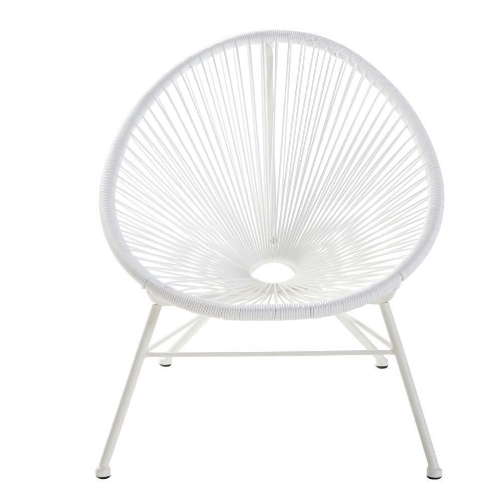 Copacabana - Fauteuil de jardin enfant en résine et métal blancs