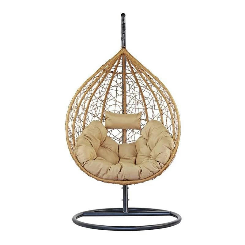 DREAMPOLY - Chaise berçante suspendue de jardin ronde avec coussin