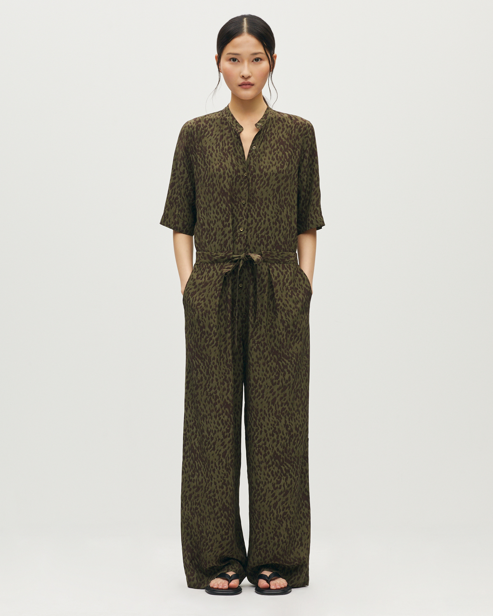 Combinaison pantalon imprimée léopard