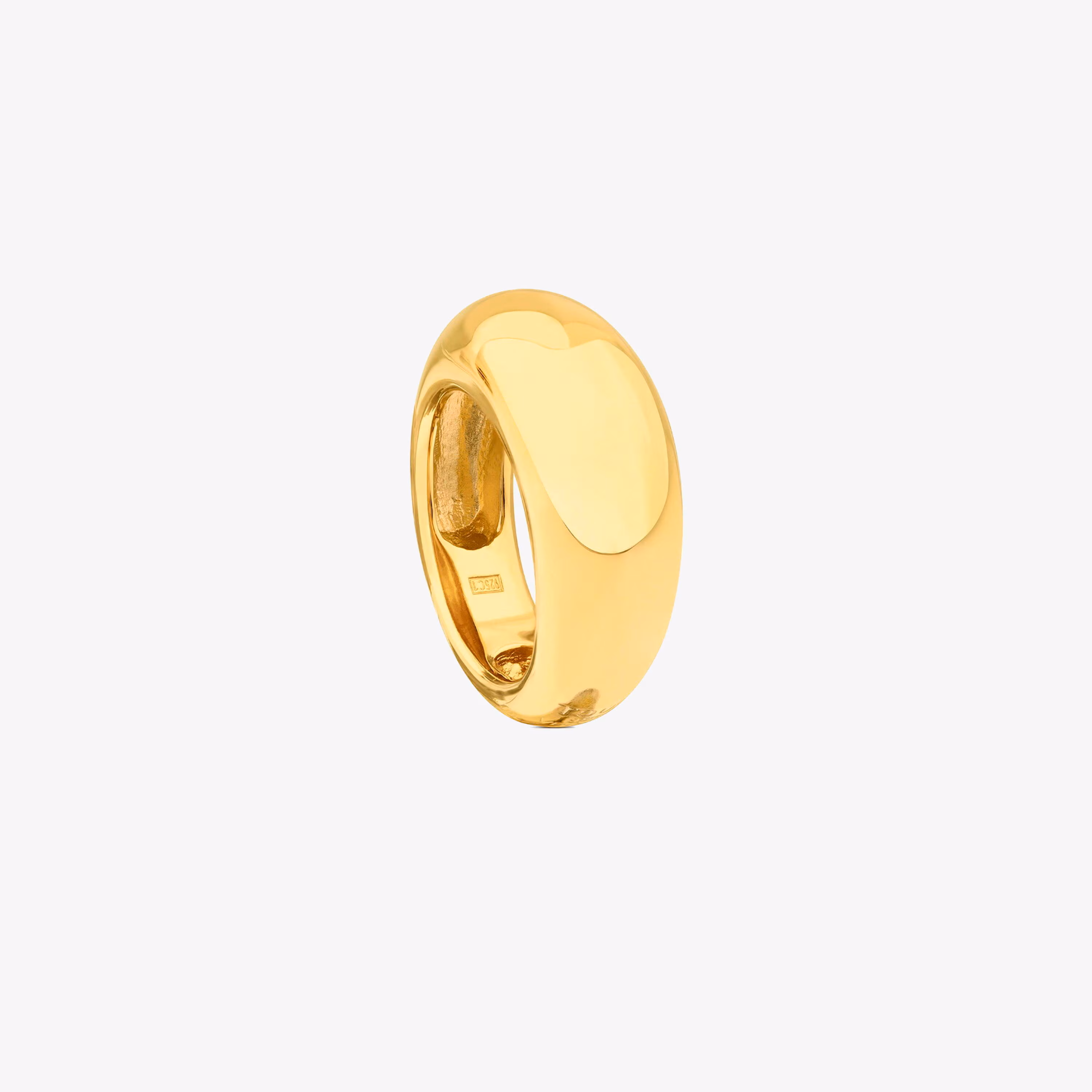 Anillo con baño de oro 18 kt sobre plata abombado Warm