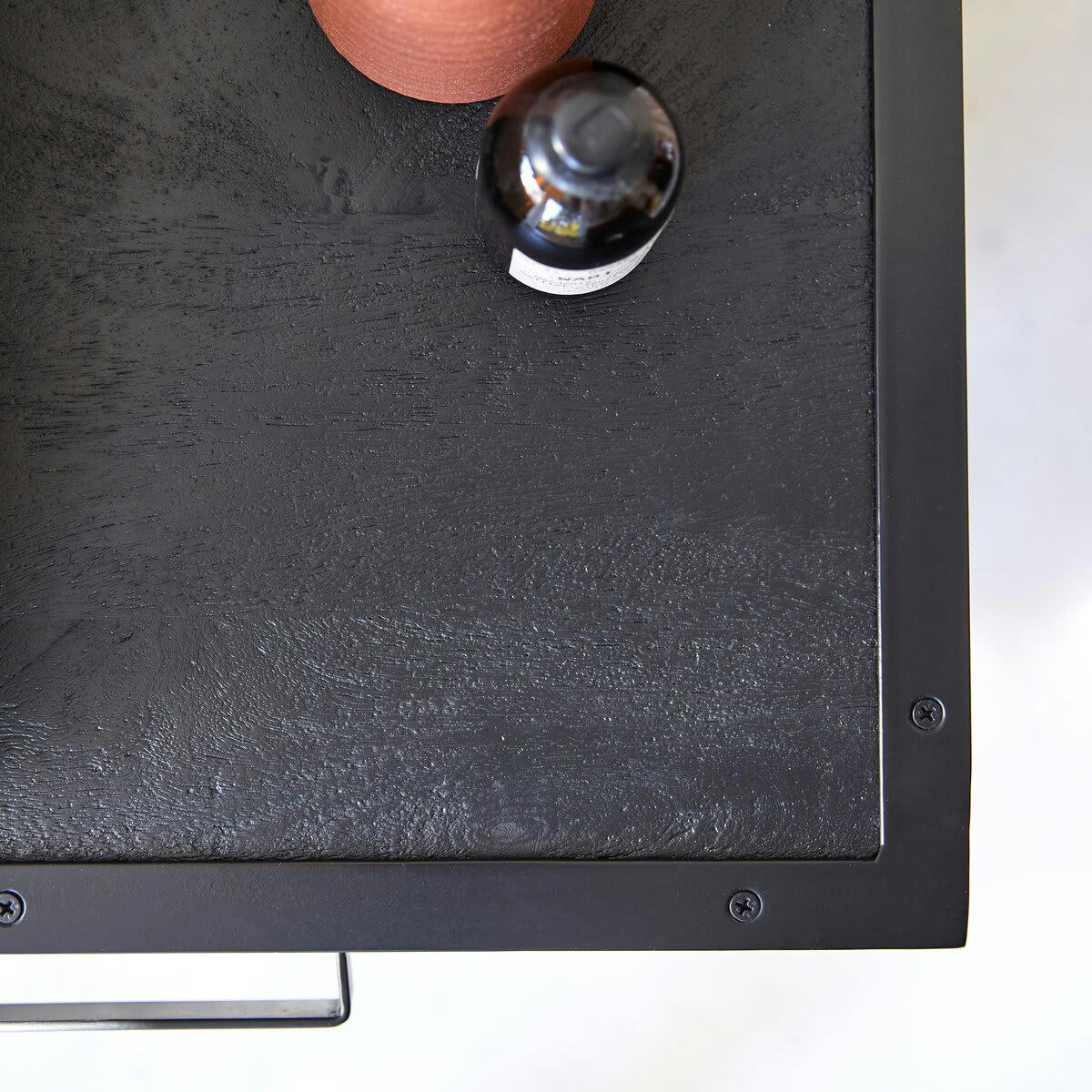 ROMY - Meuble sous vasque en manguier et métal 95 cm