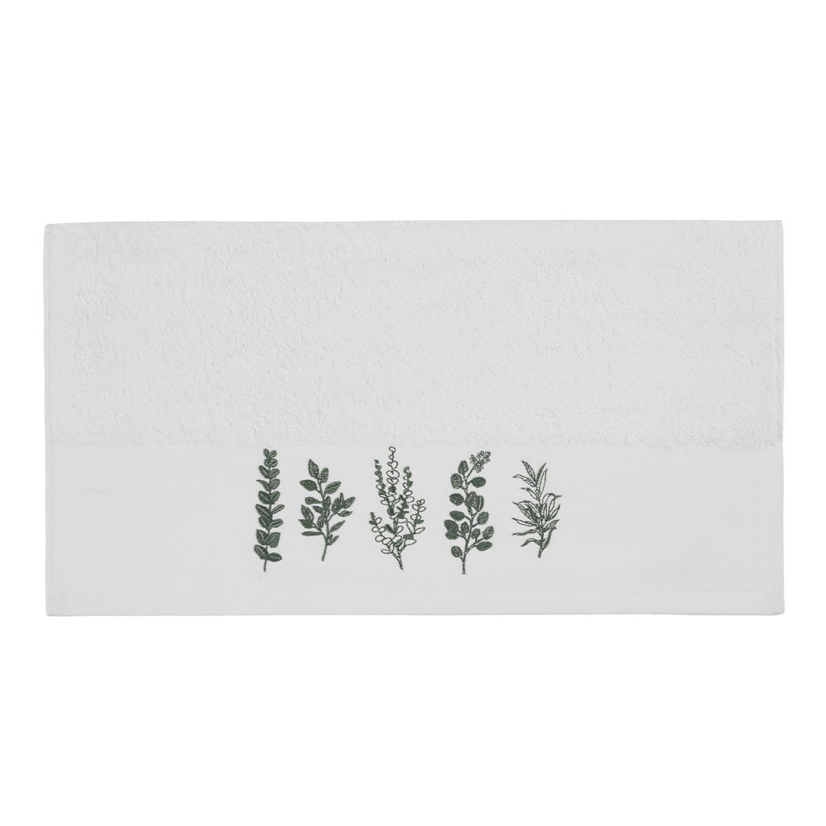 EUCALYPTUS - Serviette de toilette en coton Blanc 50x100 cm