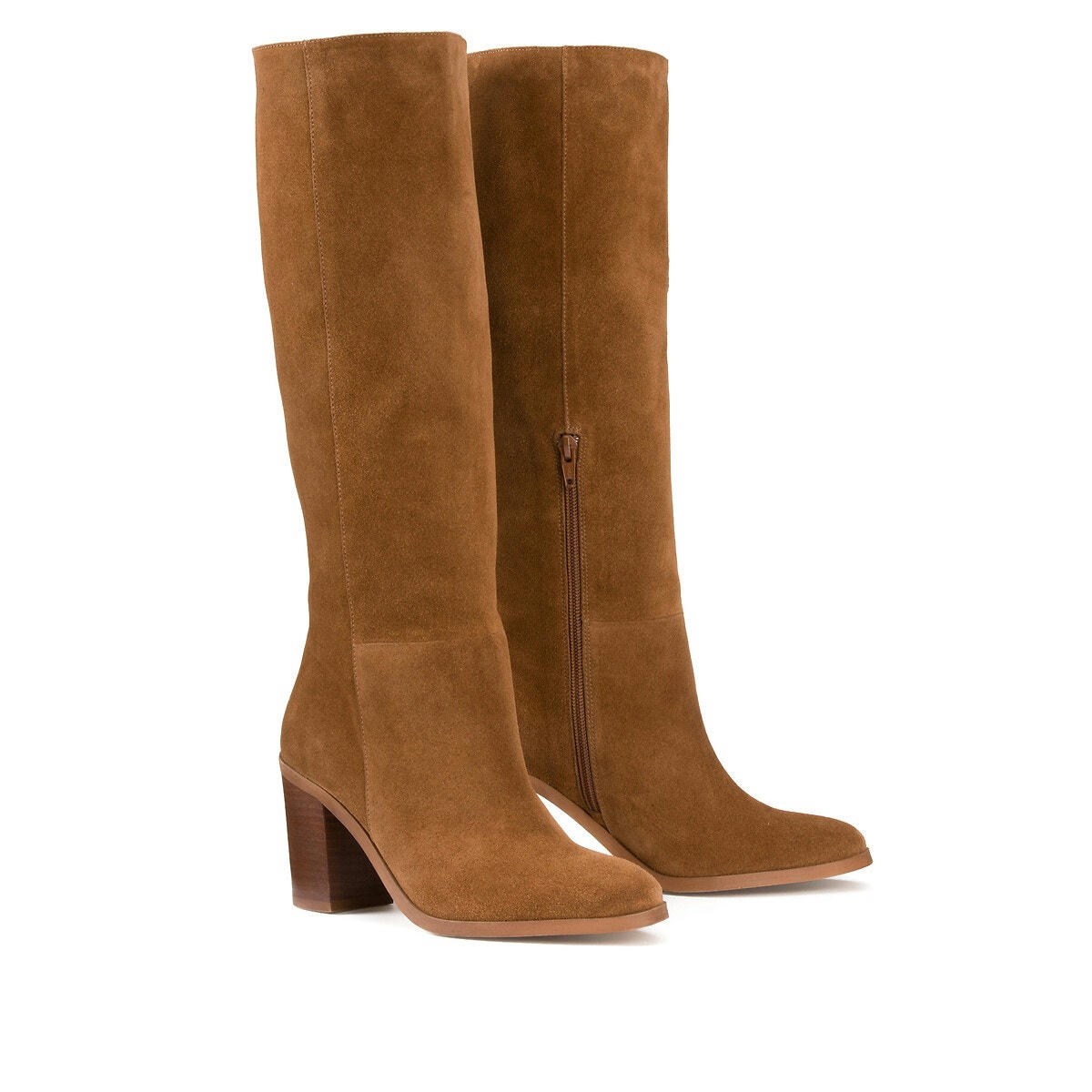 Bottes à talon Signature, en cuir suédé