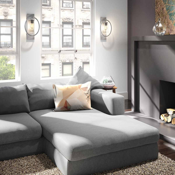 Kinkiet srebrny Marlena 1xE27x60W wym:45,7x26,7x15,6cm IP20 Feiss
