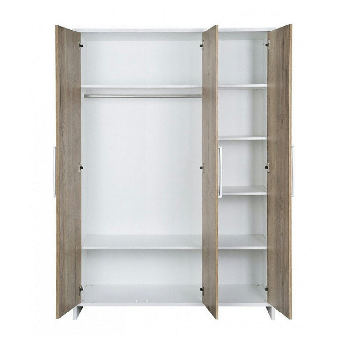 ECO PLUS - Armoire enfant 3 portes couleur bois et blanc