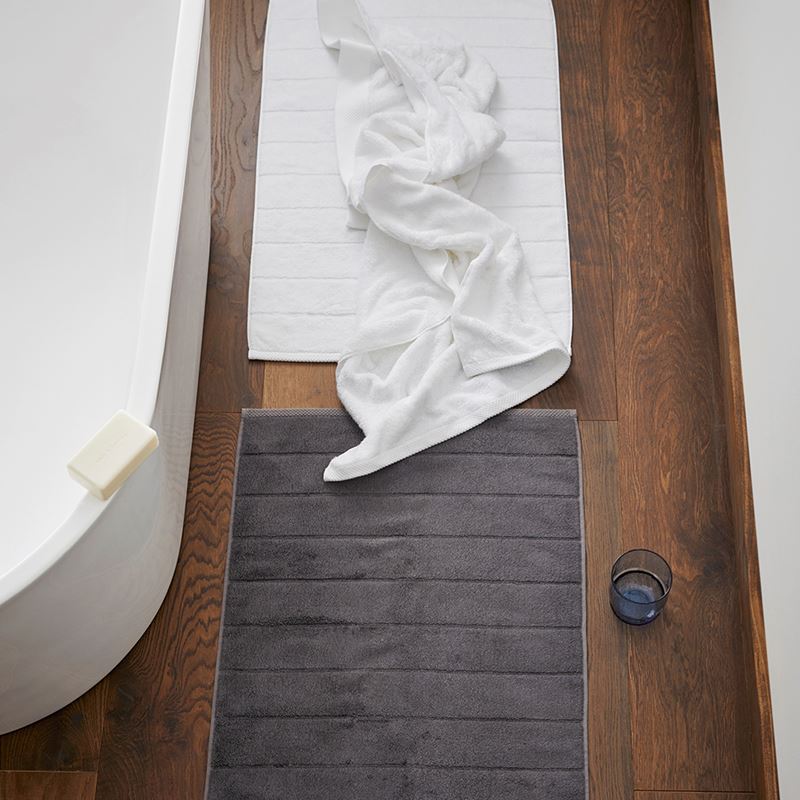 Navara Coal Solid Bamboo Cotton Bath Mat