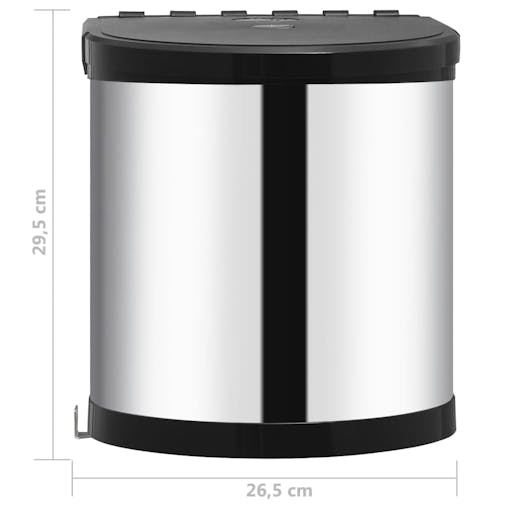 NNEVL Kitchen Built-in Dust Bin Stainless Steel 12 L