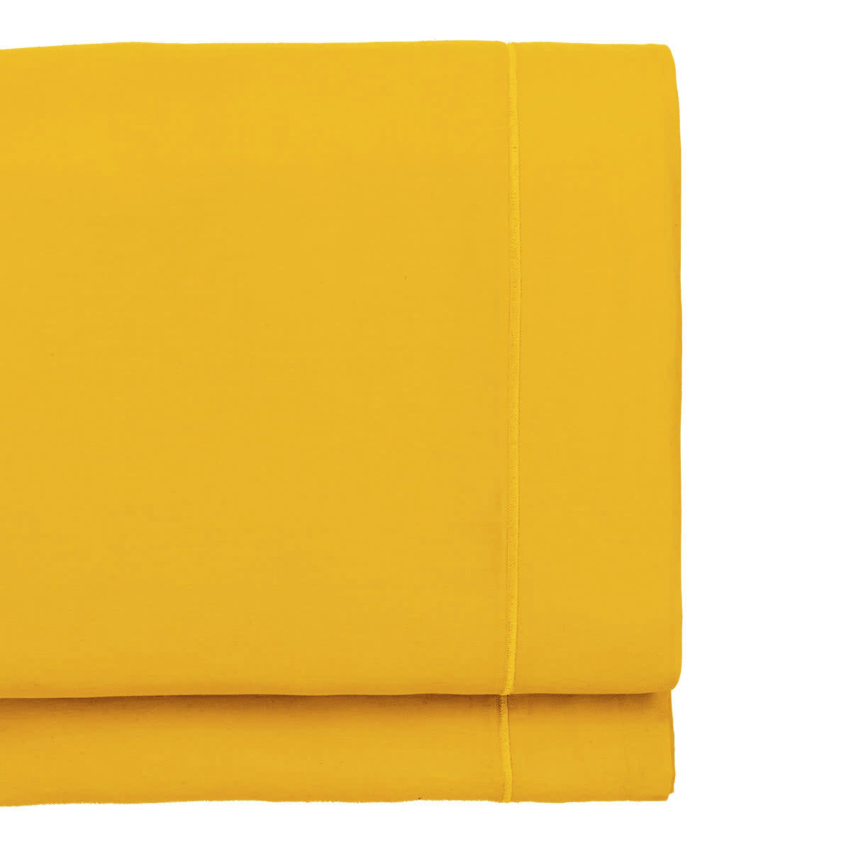 JULIA - Drap plat satin de coton  240x300 jaune curry