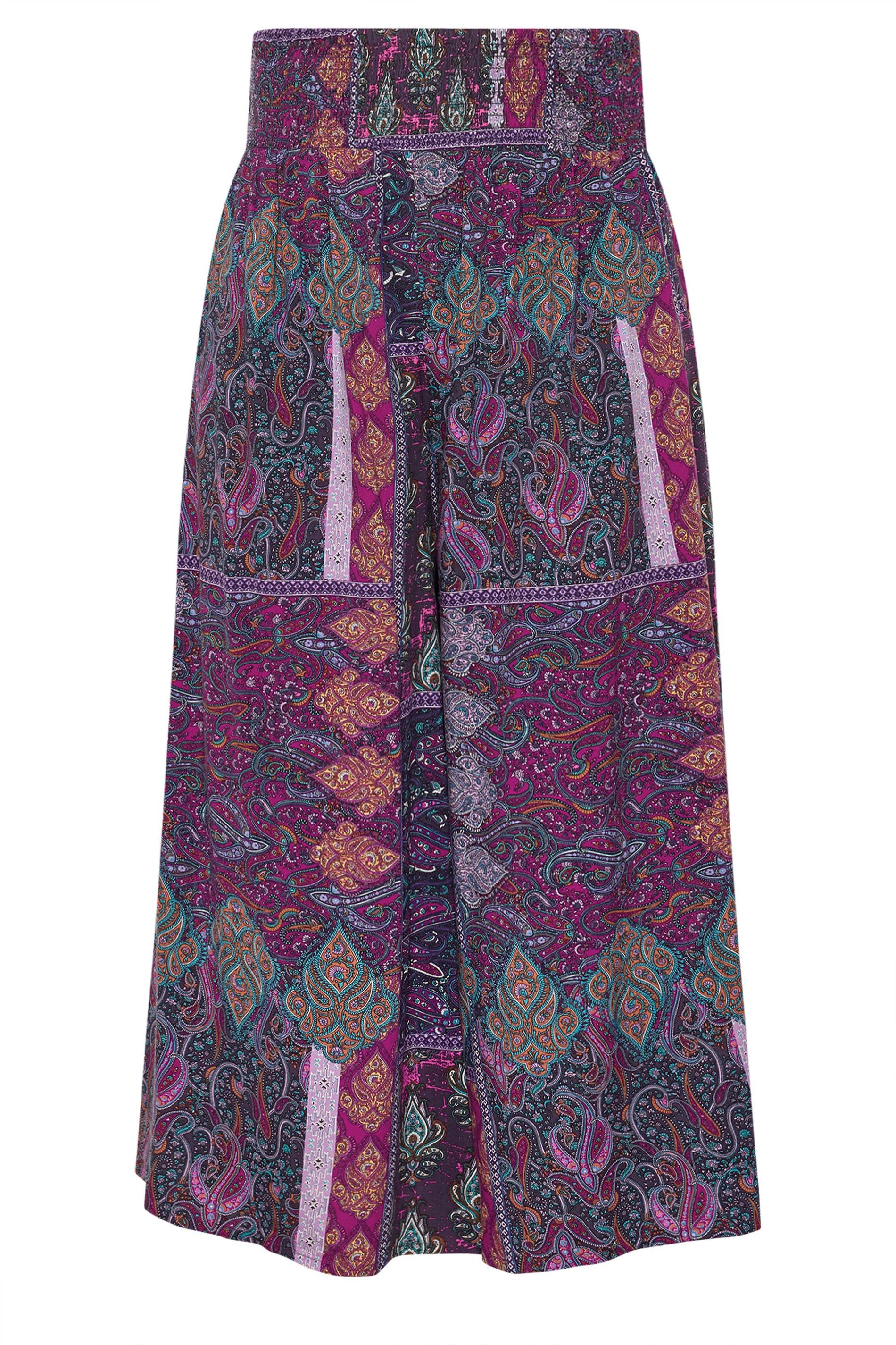 Yours Paisley Wide Leg Trousers
