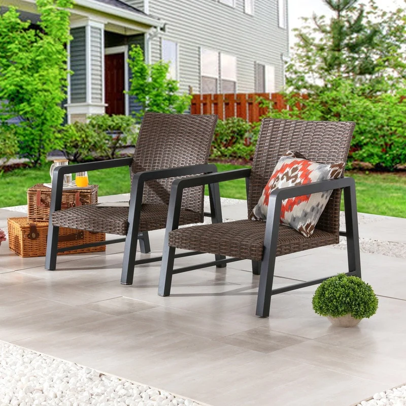 Patio Festival Outdoor Wicker Quick-Drying Chair (2-Pack)