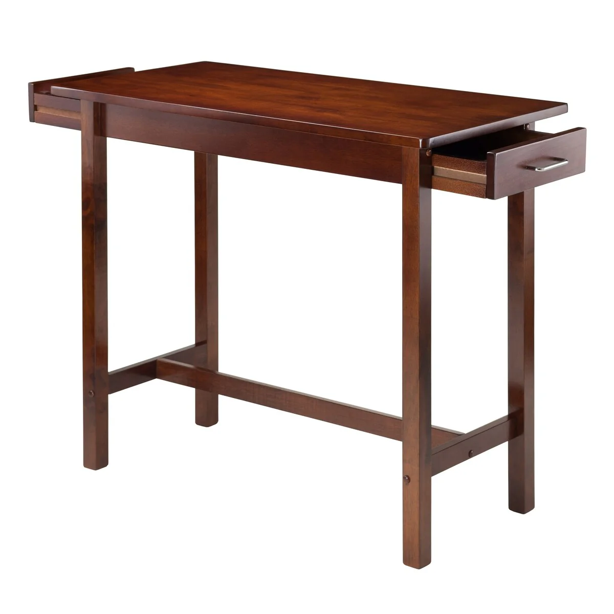 Compact Solid Wood Breakfast Table with Storage Drawers for Small Spaces - 39.37 x 19.69 x 33.27 inches