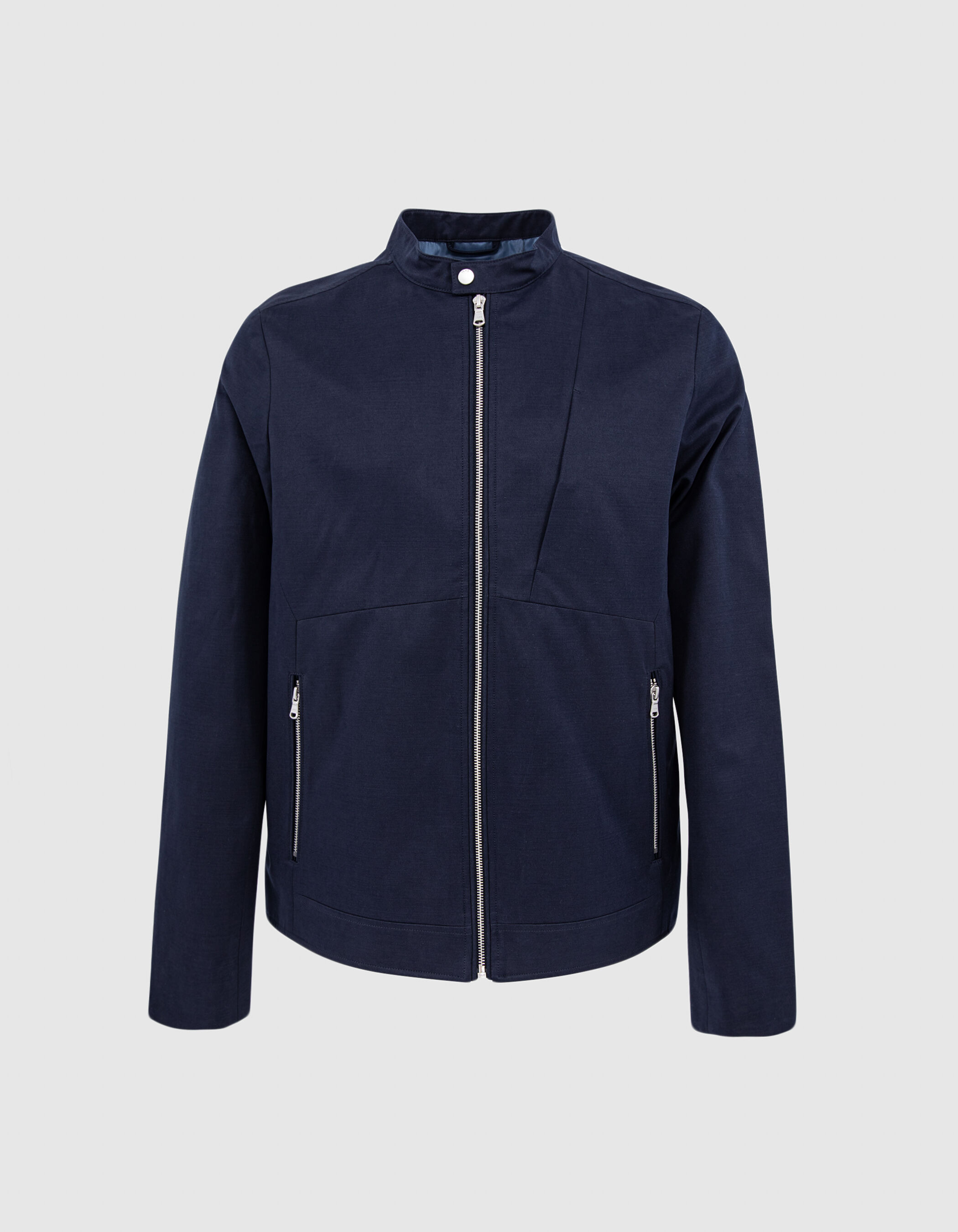Blouson marine à col pressionné Homme