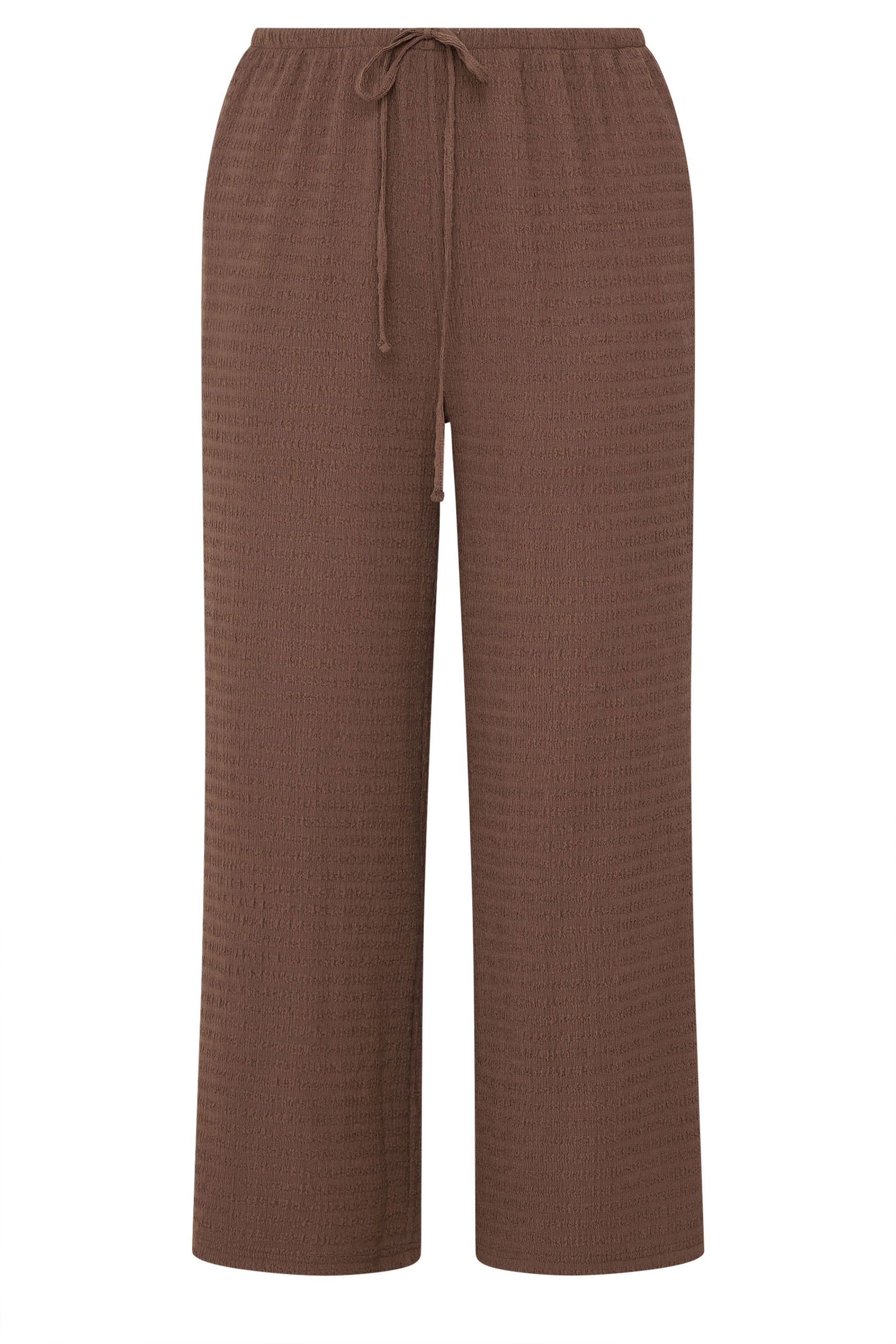 Yours Textured Wide Leg Trousers