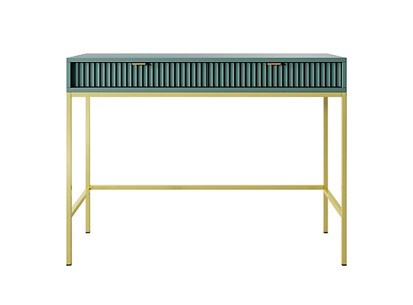 Coiffeuse : 2 tiroirs, labrador, or, 104 x 78 x 50 cm