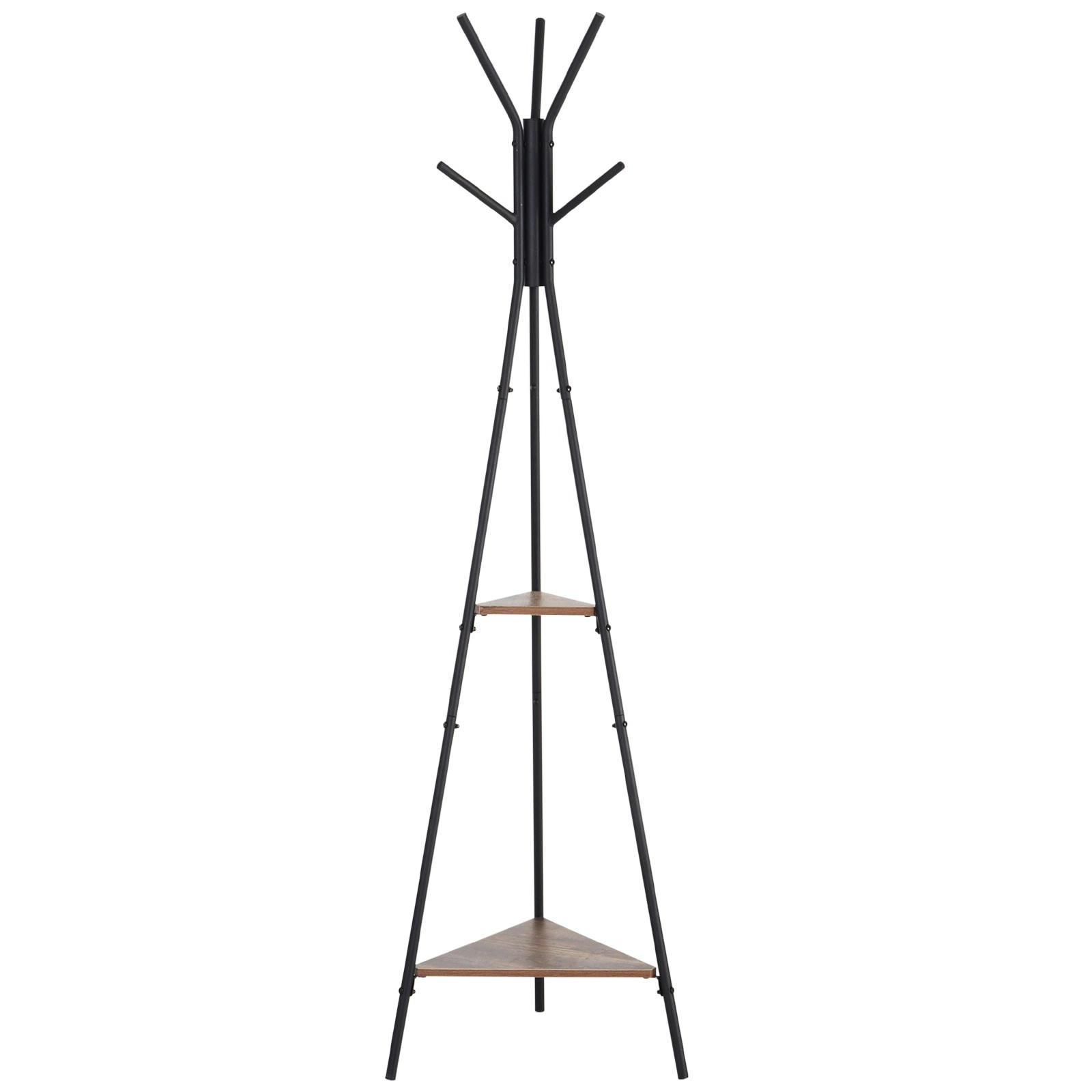 - Porte-manteau trépied style industriel branches + 2 étagères