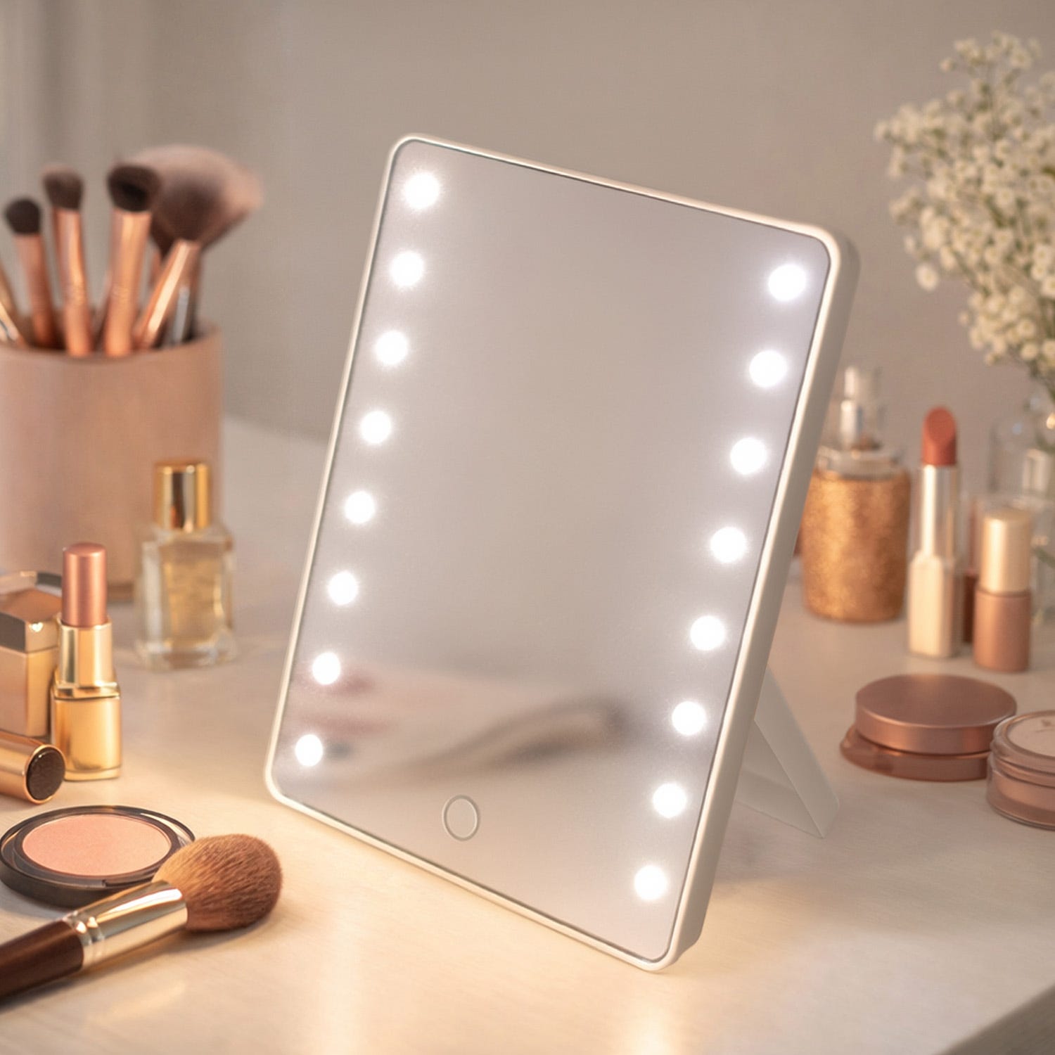 Specchio per trucco con LED bianco 17x28,5 cm
