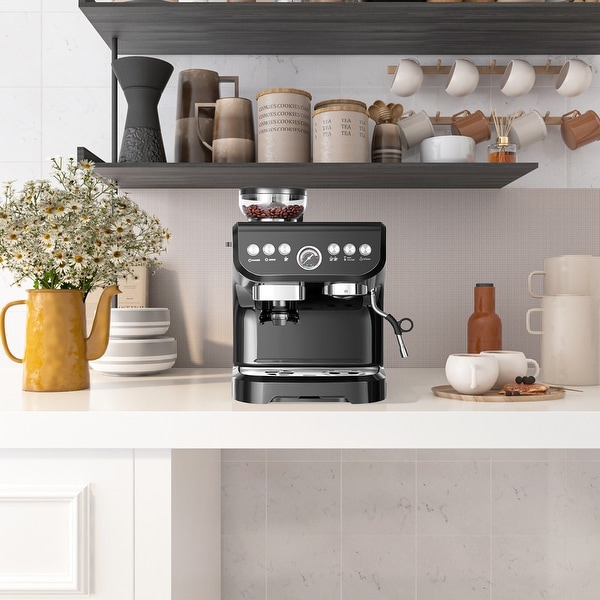Xppliance 10 Cup Drip Espresso Machine Coffee Maker with Build in grinder