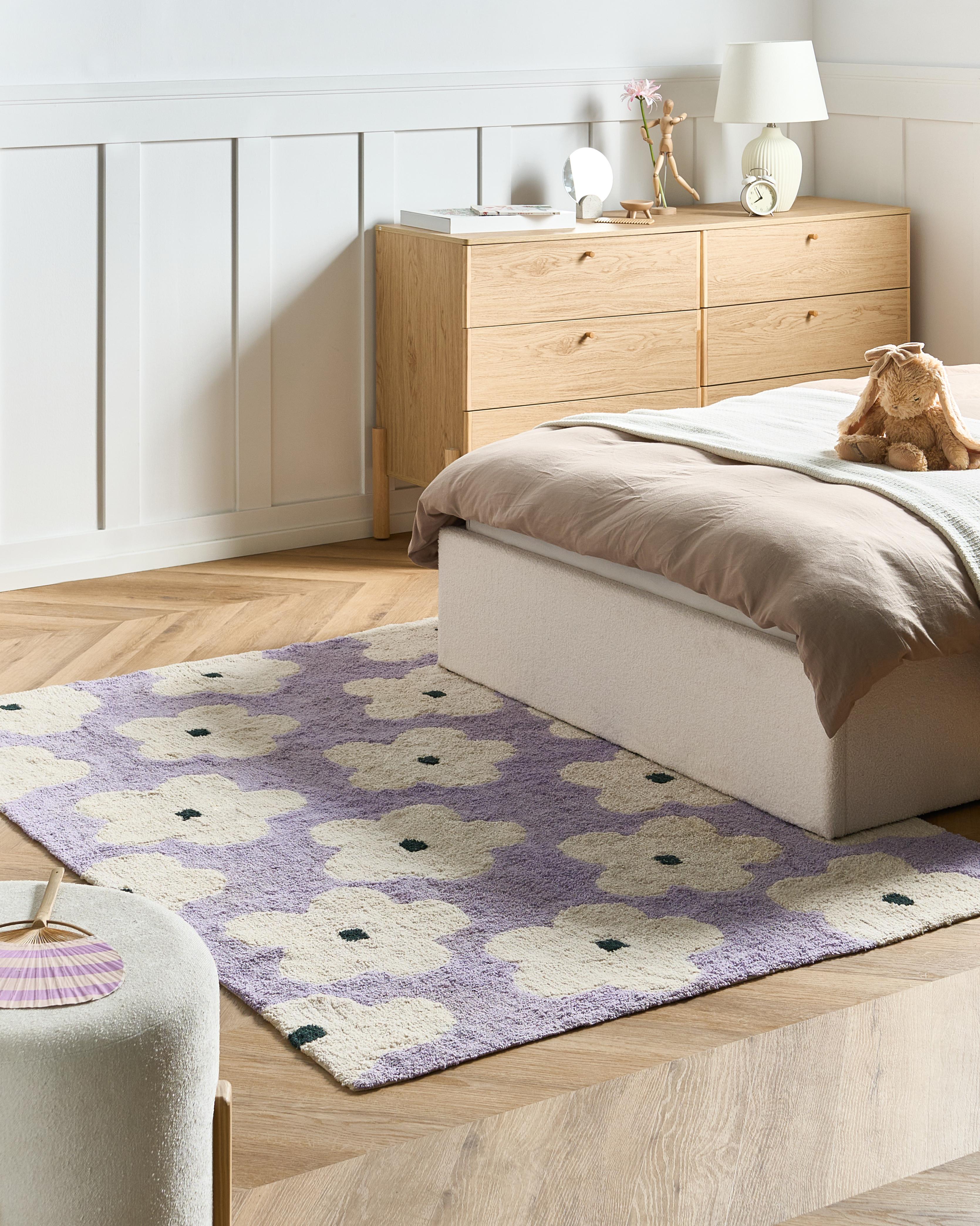 Kids Rug MOKHVA Light Violet 140 x 200 cm Cotton