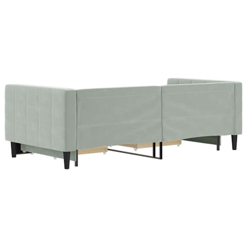 NNEVL Daybed with Trundle and Drawers Light Grey 90x190 cm Velvet
