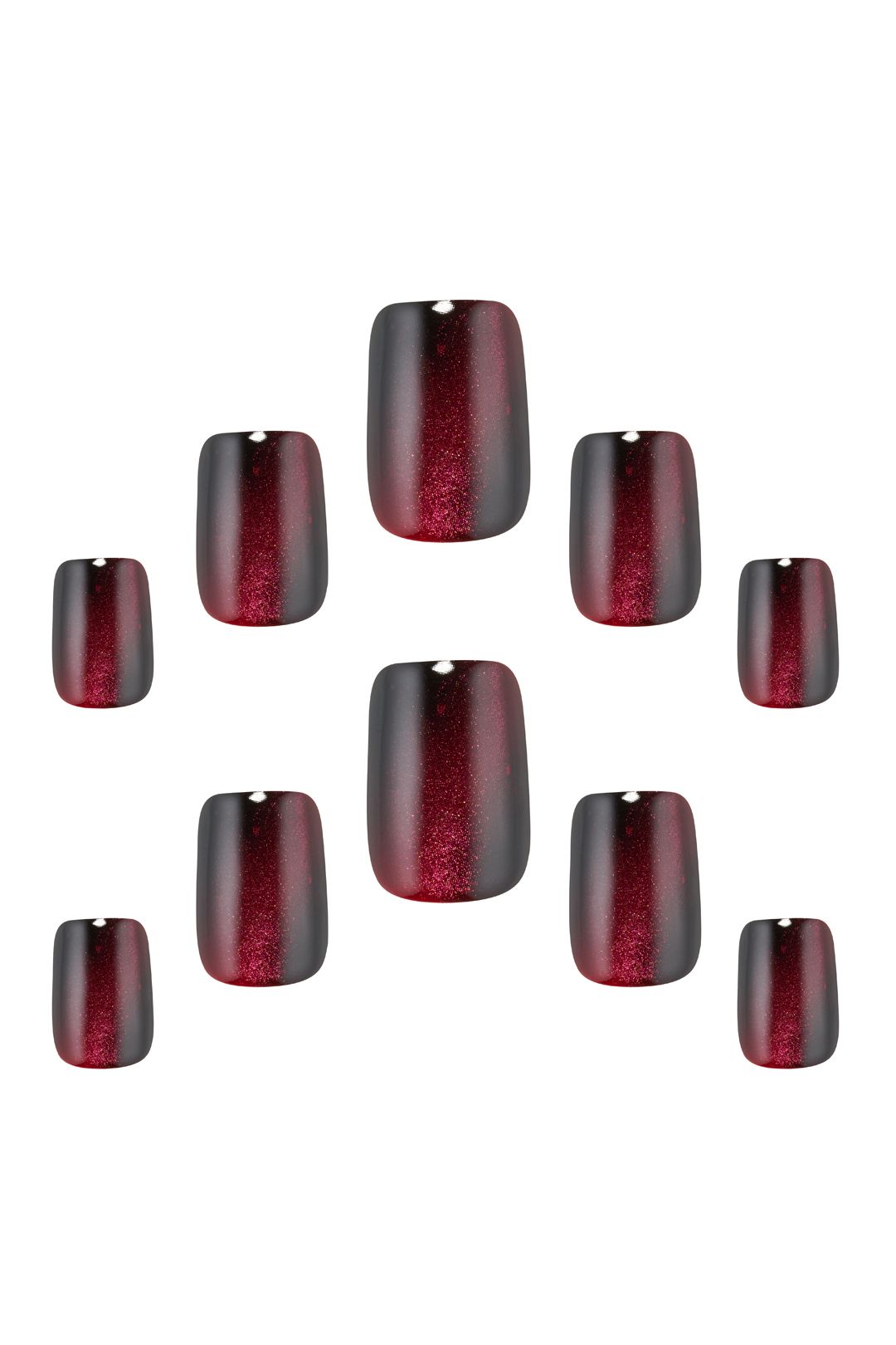 Elegant Touch Gel Finish False Nails - Cat Eye Twilight Berry