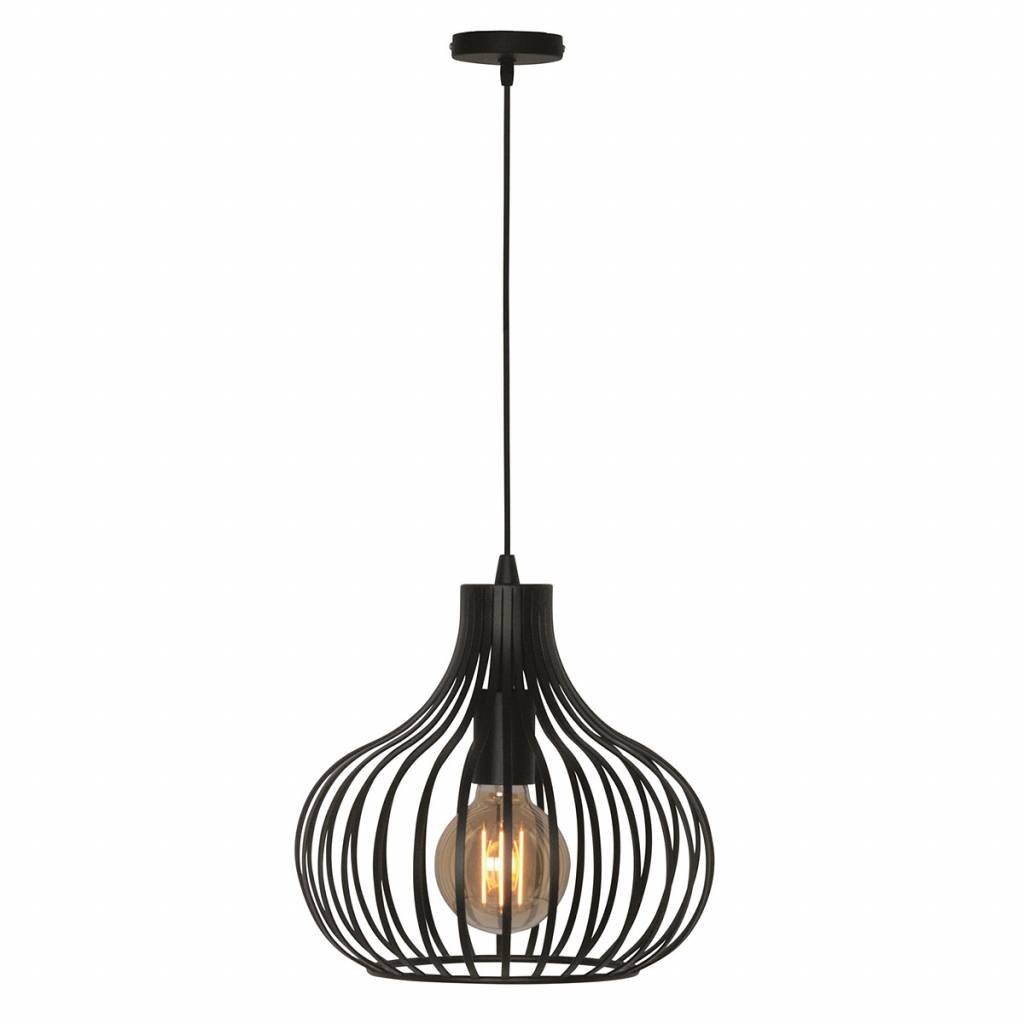 Freelight hanglamp Aglio - 1 lichts - 28 x 150  cm - zwart