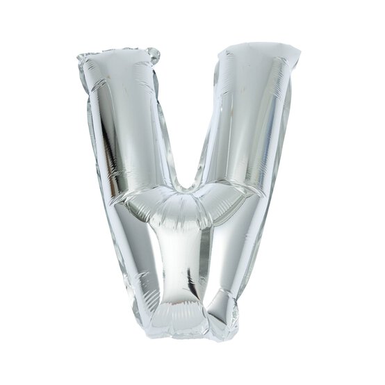 Silver Foil Letter V Balloon